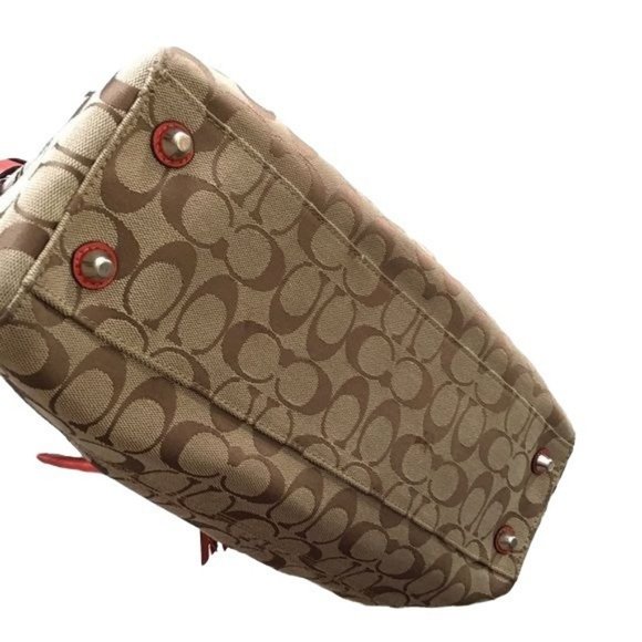 Coach Hamptons Signature C Orange Leather Purse - Picture 10 of 15